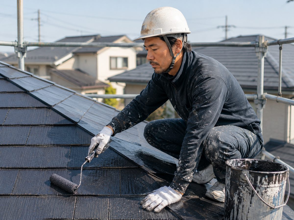 屋根塗装の様子