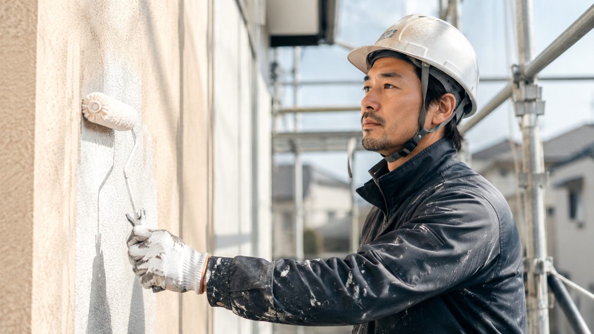 外壁塗装を行うオネストペイントの職人